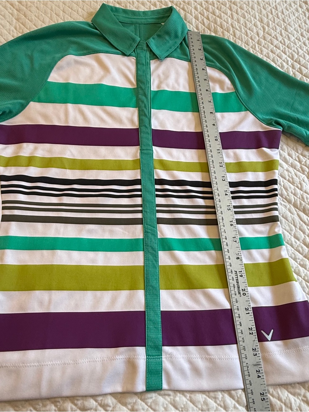 Callaway Teal Performance Mesh Polo Top - Picture 3 of 12